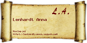 Lenhardt Anna névjegykártya